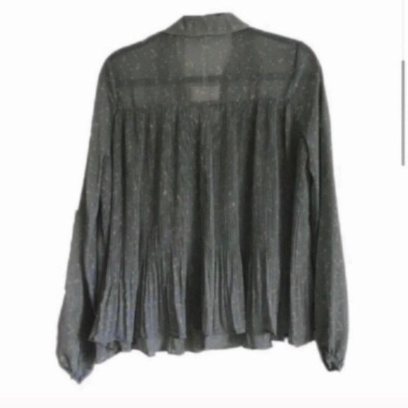 Blouse LC Lauren Conrad Green Small Sheer Floral - Picture 5 of 8